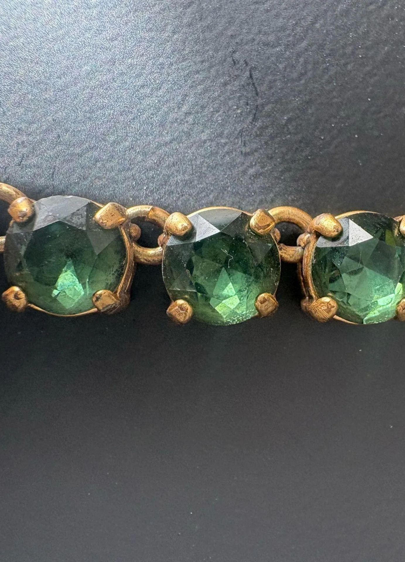 Vtg J. Crew Signed Brûlée Emerald Green Crystal Chandelier Necklace Opulent Bold - Image 7