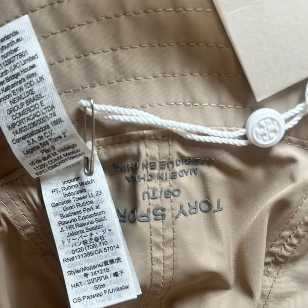 NWT Tory Burch Sport Wide Brim Beige Bucket Hat, 4” brim - Image 5