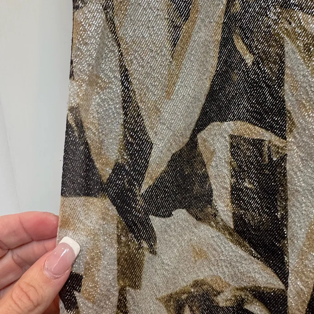 Vintage Banana Republic Y2K A-Line Skirt Metallic Shimmer Silk Size 2 XS - Image 5