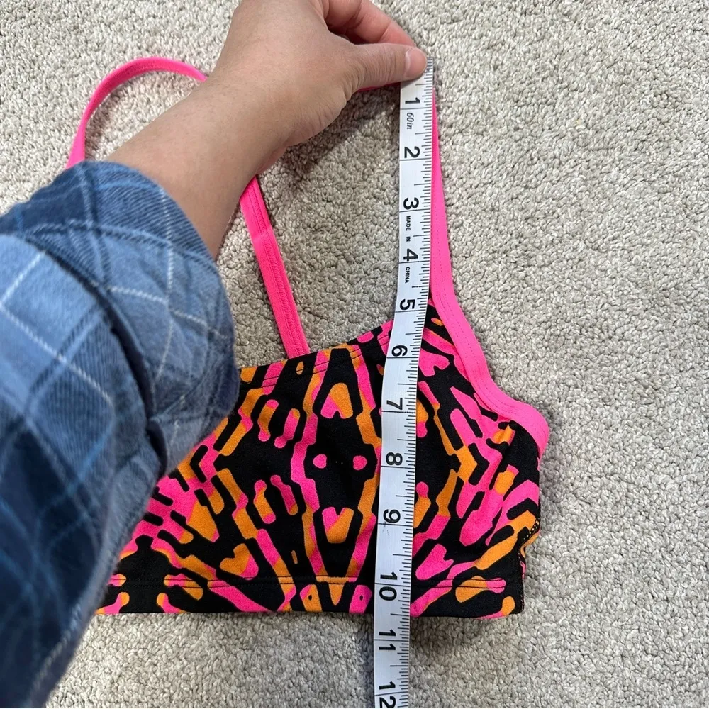 Adidas Women’s Kaleidoscope Open Scop Two Piece Swimsuit Beach Pink Orange S - Image 15