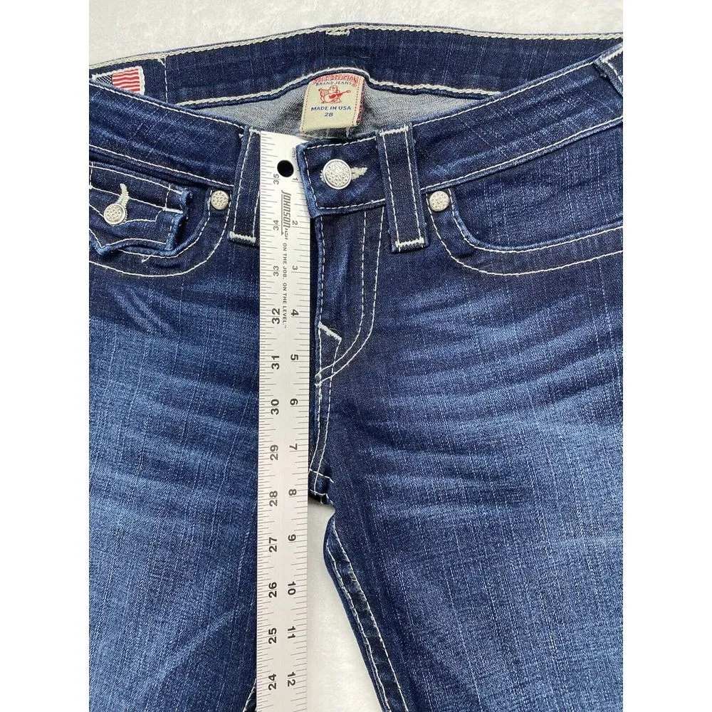 True Religion Disco Billy Big T Jeans Women's Size 28 Bootcut Dark Wash USA Made - Image 5