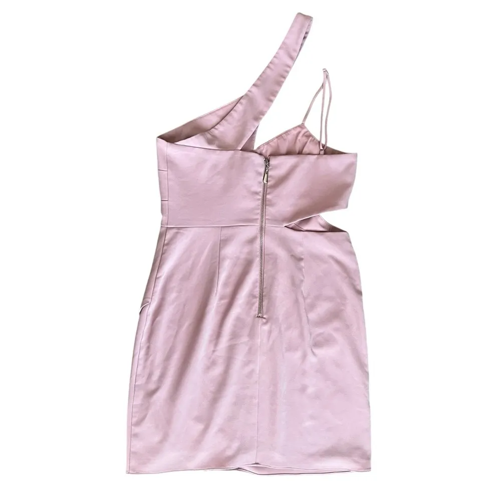 Revolve NBD x Naven Chloe Asymmetric One Shoulder Cutout Wrap Mauve Mini Dress S - Image 7