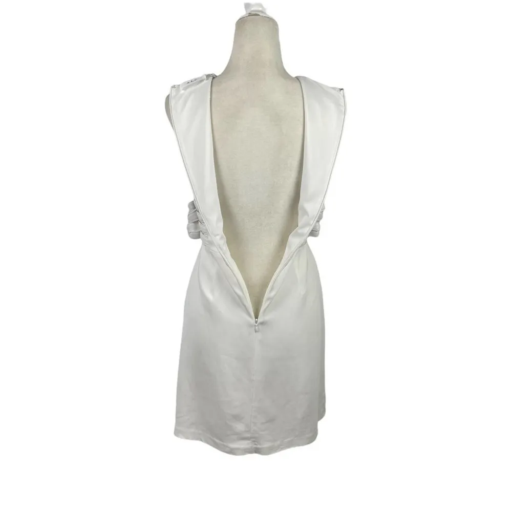 A.L.C. Women's Size 0 Anderson Crepe Mini Dress Buckle Waist Detail Coastal - Image 14