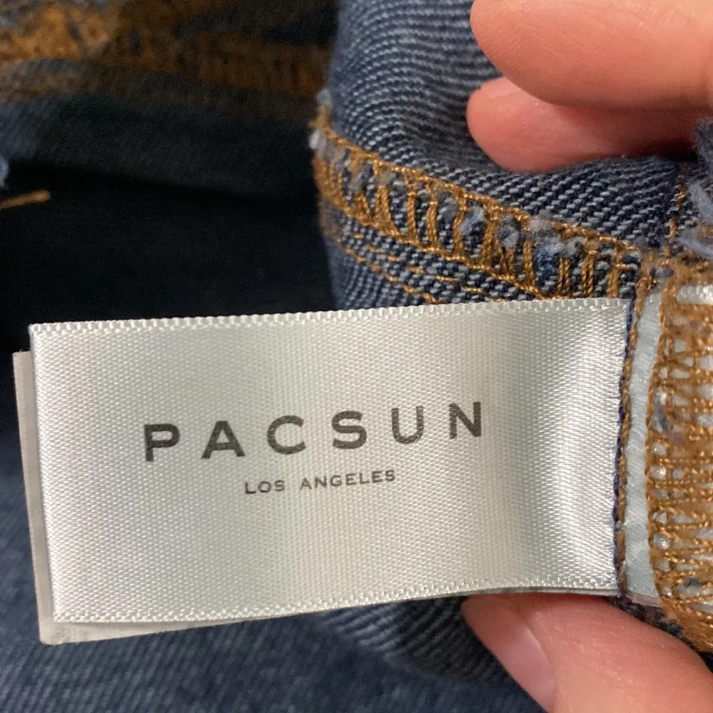 Pacsun button through dark wash denim mini skirt size 27 - Image 8