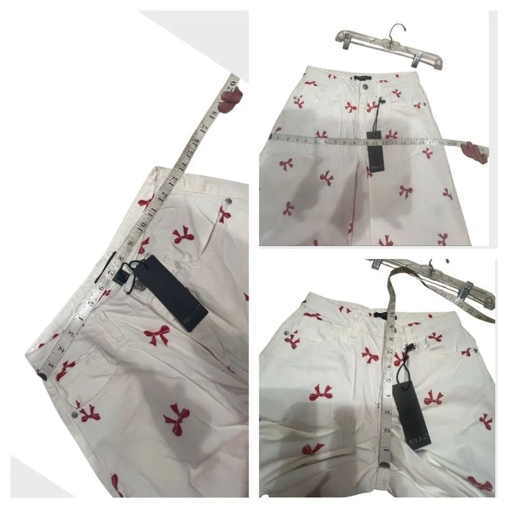 Forever 21 Bow Embroidered Baggy Pants Sz S 27/32 Wide Leg NWT - Image 5