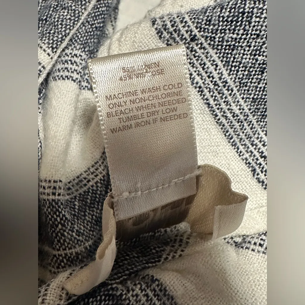 Ann Taylor Loft Romper Jumpsuit Women’s Size M Blue White Tied/V‎ Neck Gathered - Image 9