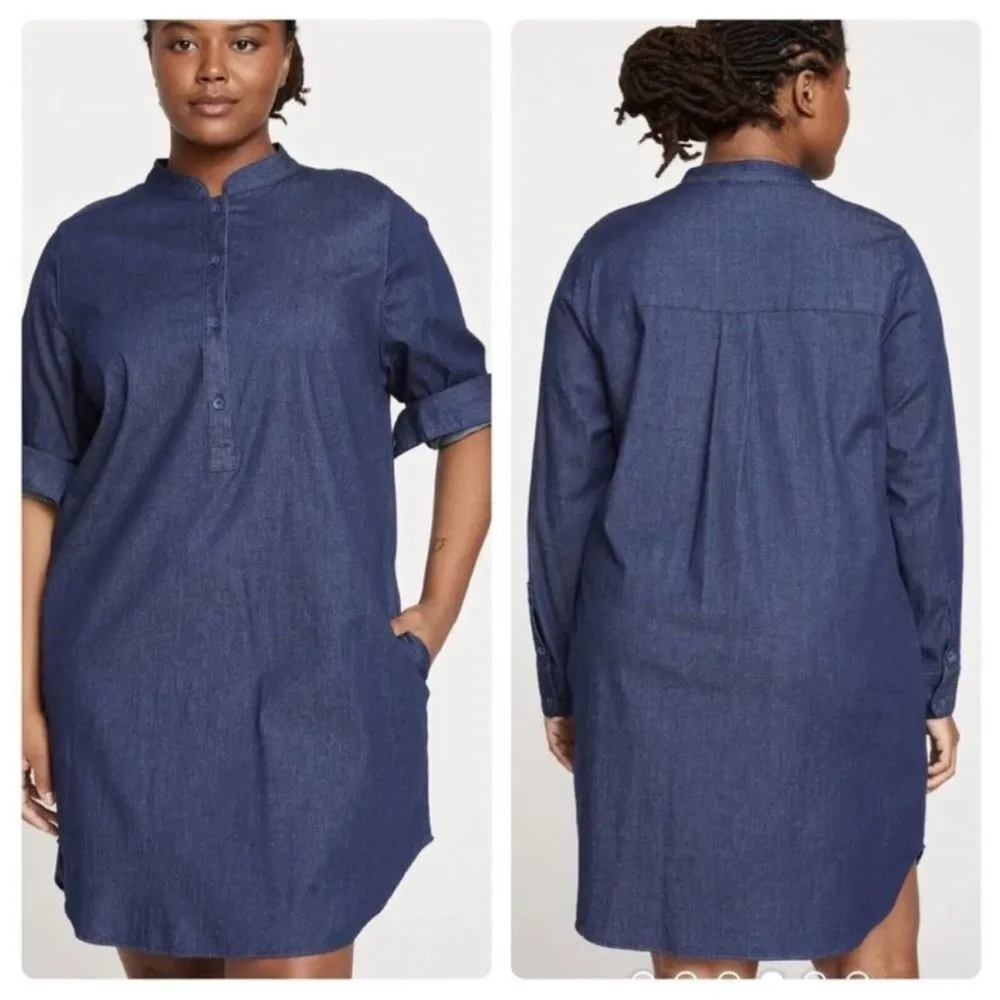 Universal Standard || Hannah Denim Shirt Dress Dark Indigo medium 18/20 NWT - Image 3