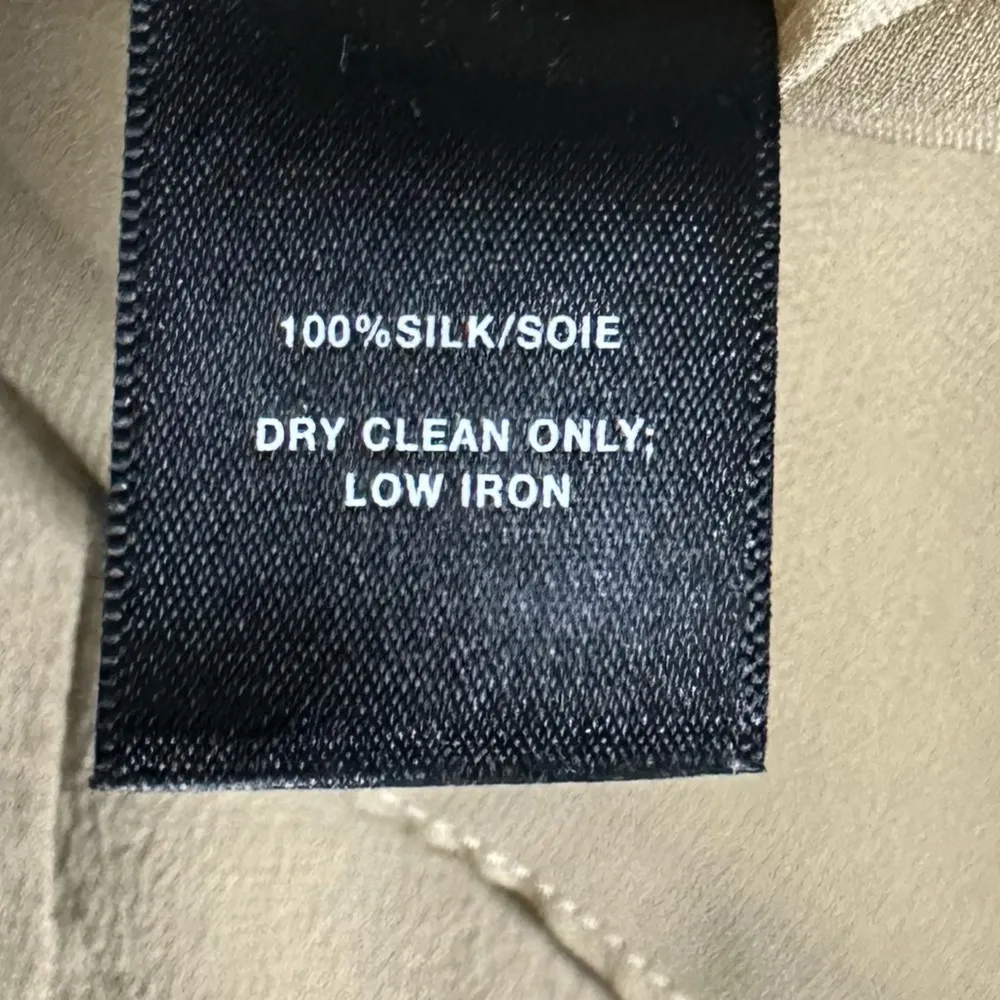 Lafayette 148 New York Tan Silk Long Sleeve Blouse Top Size XL - Image 8