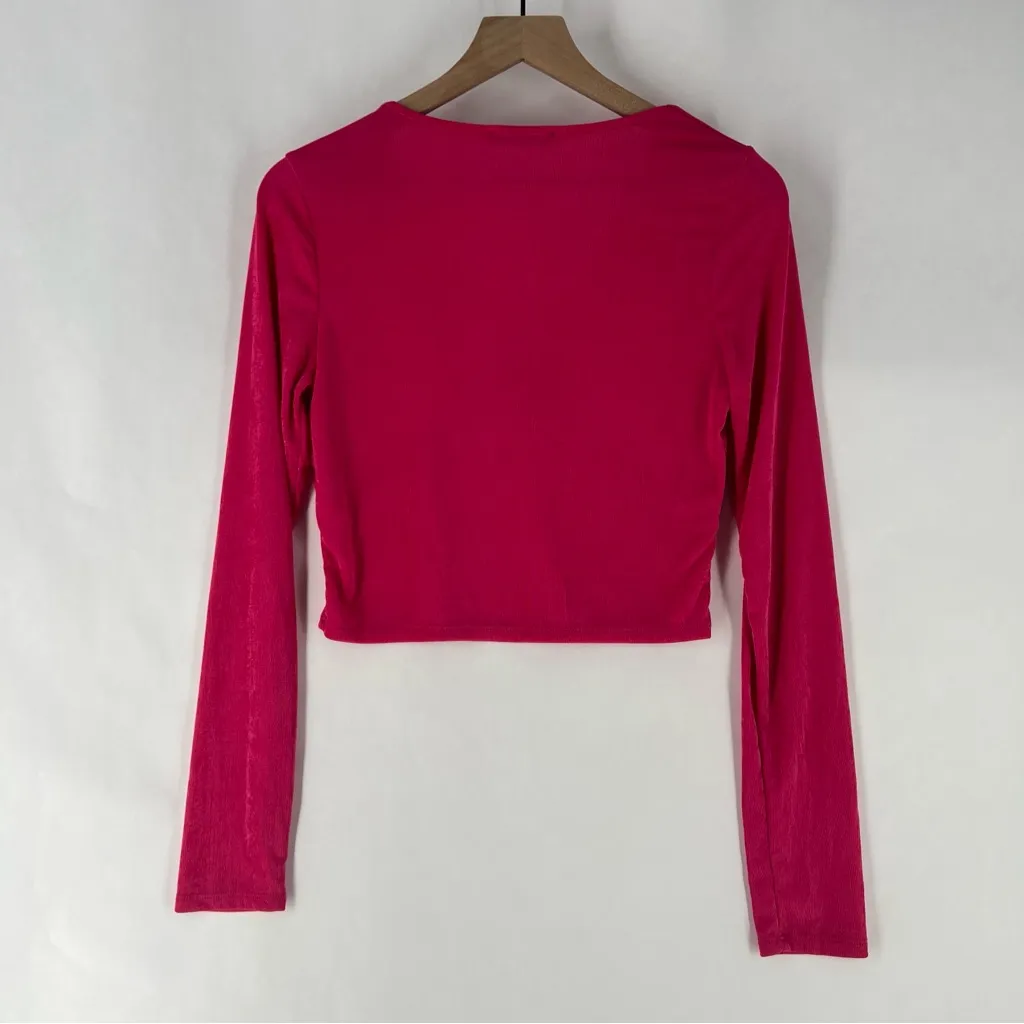 21 Saints Slinky Stretch‎ Elegant Pink Womens Long Sleeve V - Image 7