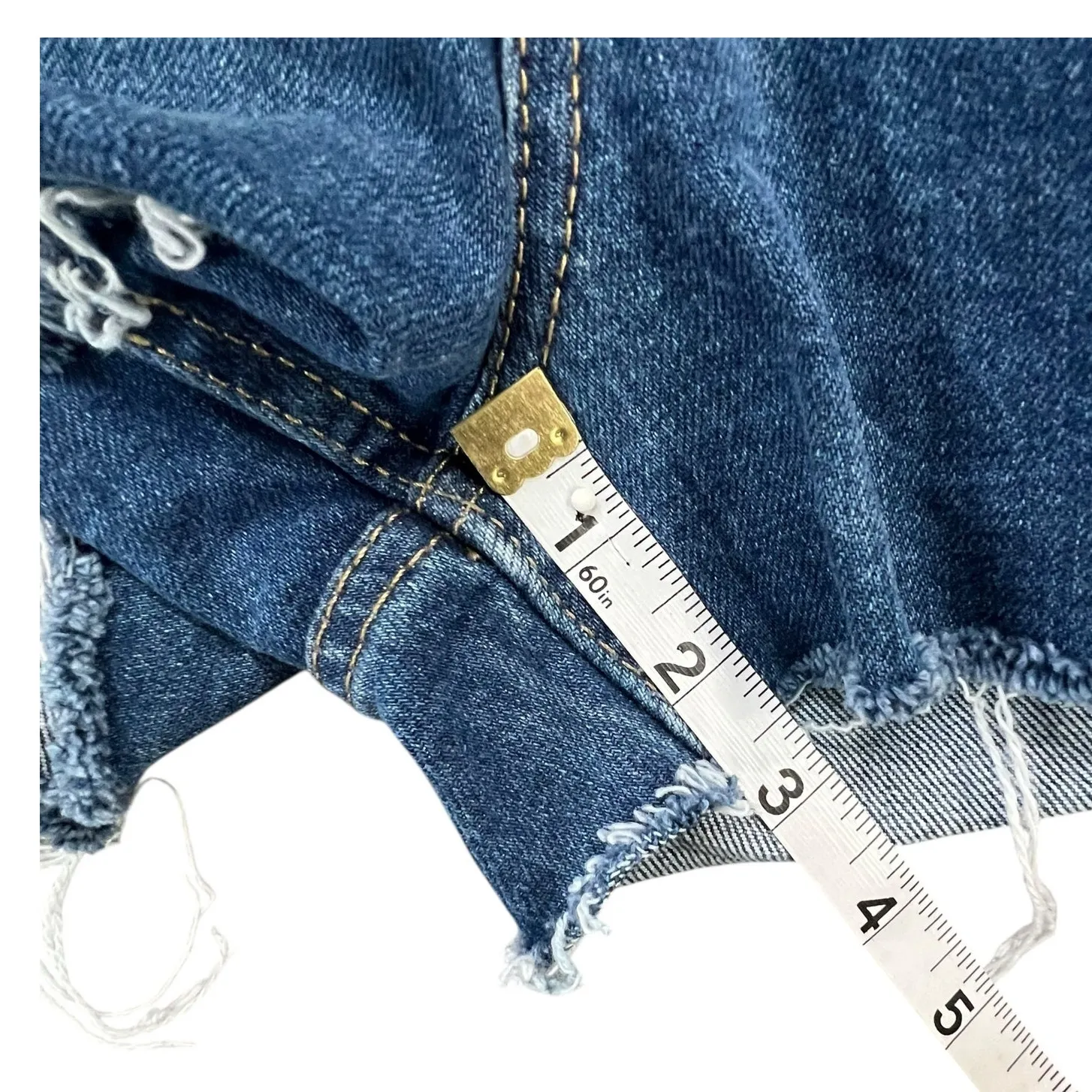 Everlane Cheeky Jean Shorts Women 32 Blue Cut Off Denim Button Fly High Rise - Image 12