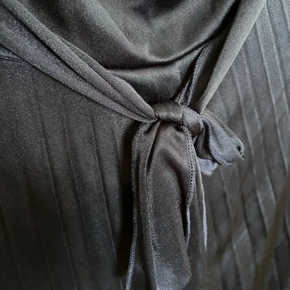 Womens Speechless Formal Navy Blue Pleated Halter Party Dress Size Large u - Image 6