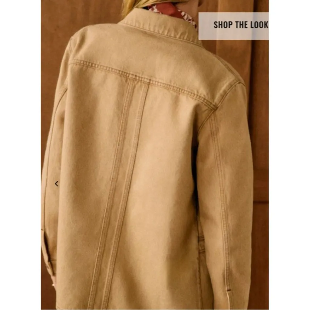 RARE NWT SEZANE will jacket cotton light brown Latte SZM bust44 - Image 2