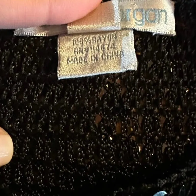 Harrison Morgan Women's Black Sequined sweater M/L Party Cocktail Long Sleeve Black Size M - Image 5