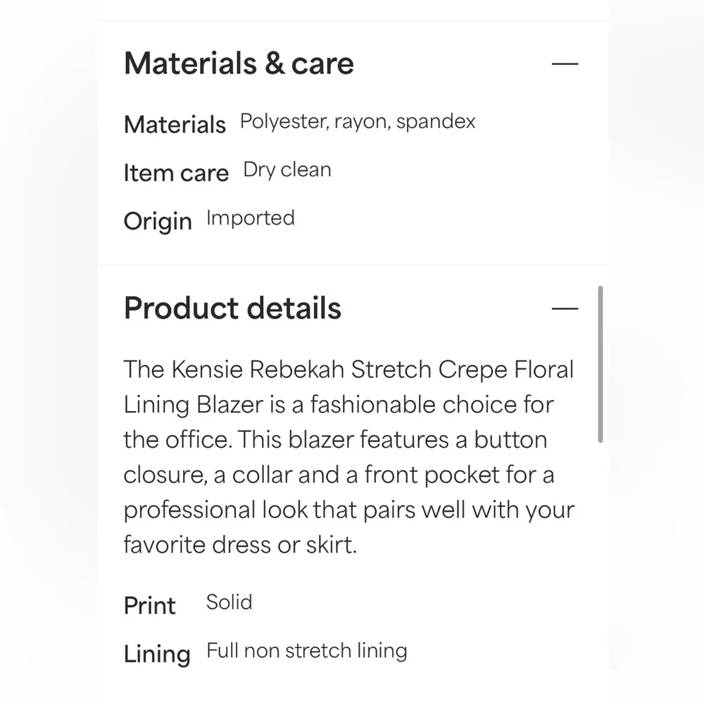 NWT Kensie Rebekah Stretchy Crepe Floral Lining Blazer Sz L - Image 2