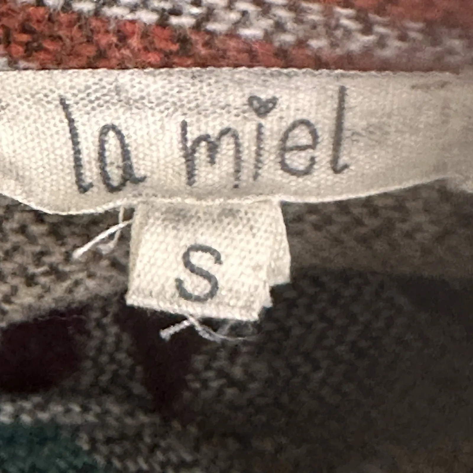 La Miel Southwest Aztec Print Button Front Shacket Women's Size Small Distressed - Image 8