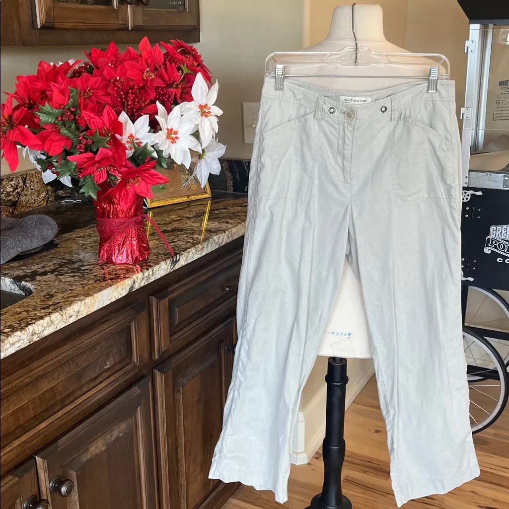 Linen Blend Pants Light Tan Khaki Chino Business Casual - Image 2