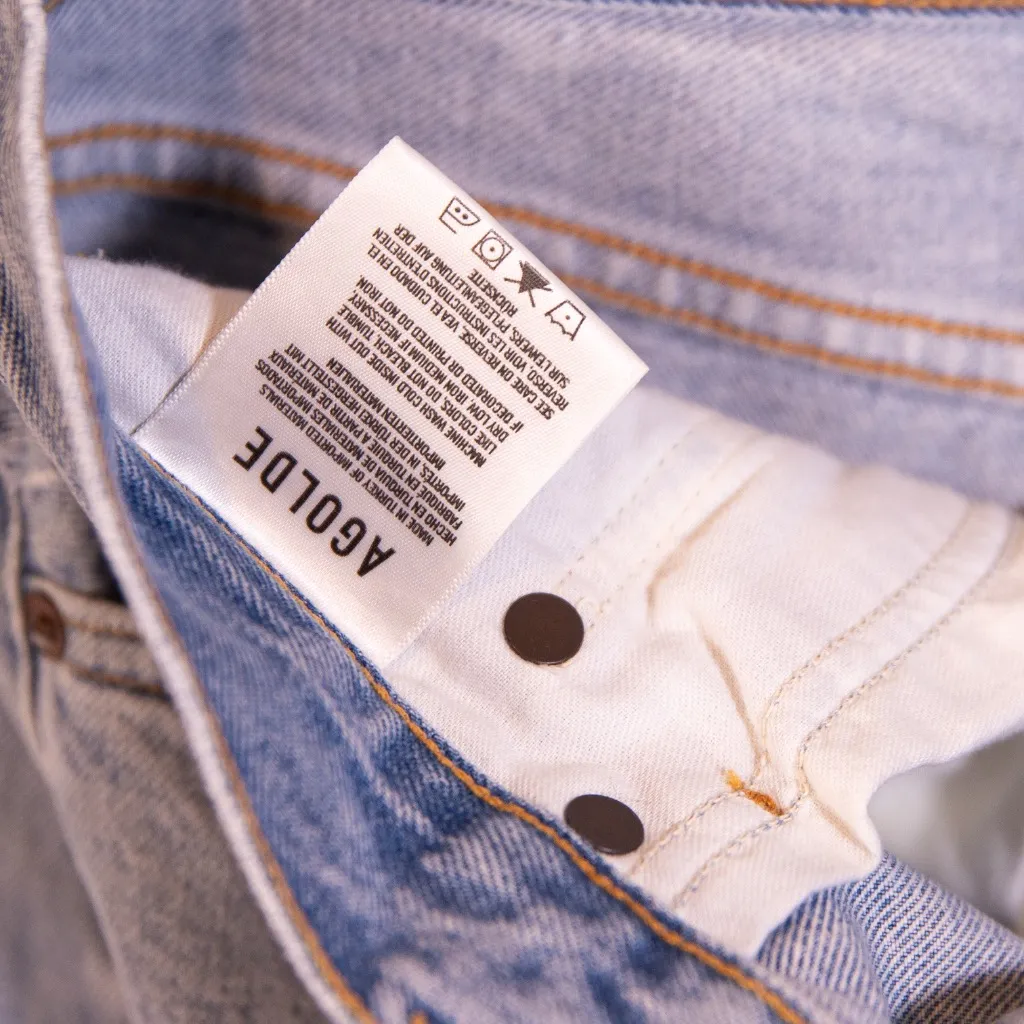 AGOLDE  Women's Lana Straight Leg Cotton Denim Jeans Riptide Wash 28 - Image 3