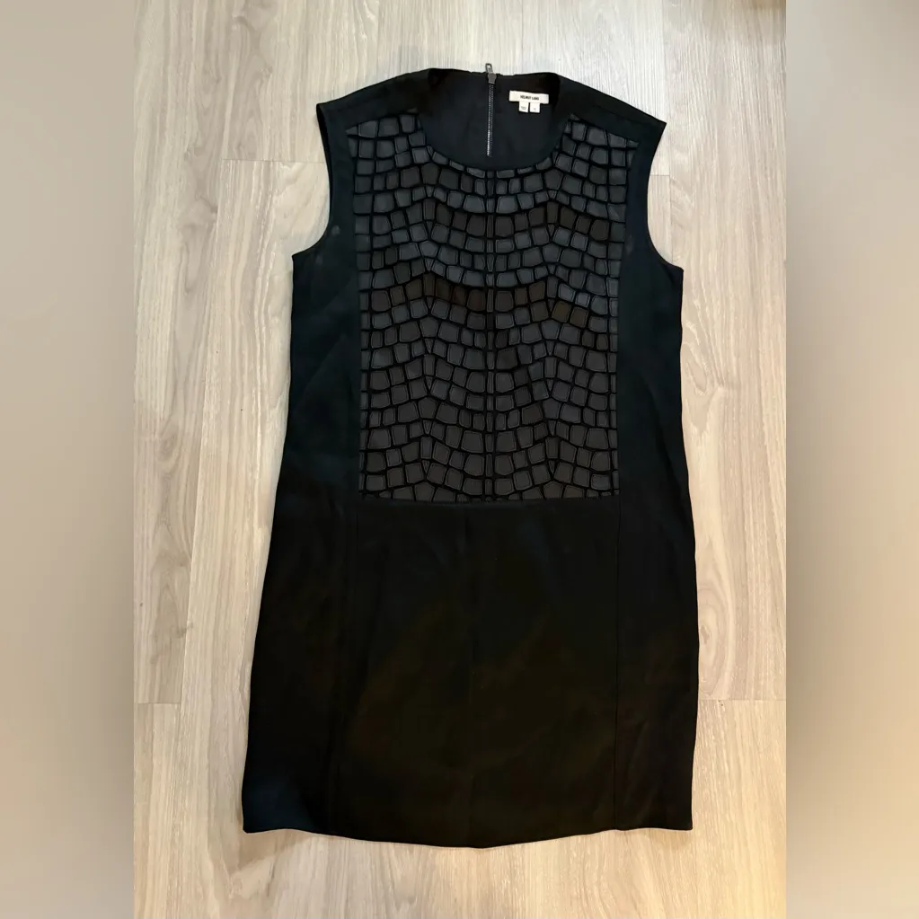 Helmut Lang Black Textured Mini Dress - Image 5