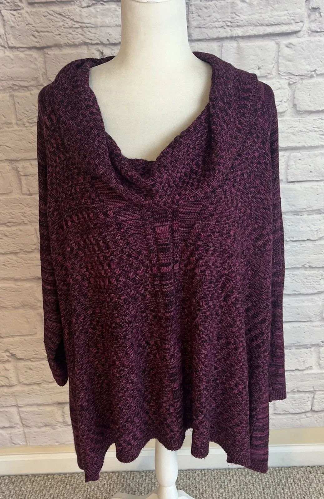 Catherine Women’s Flowy Boho Chic Cowl Neck Casual Acrylic Sweater Size 2X - Image 1