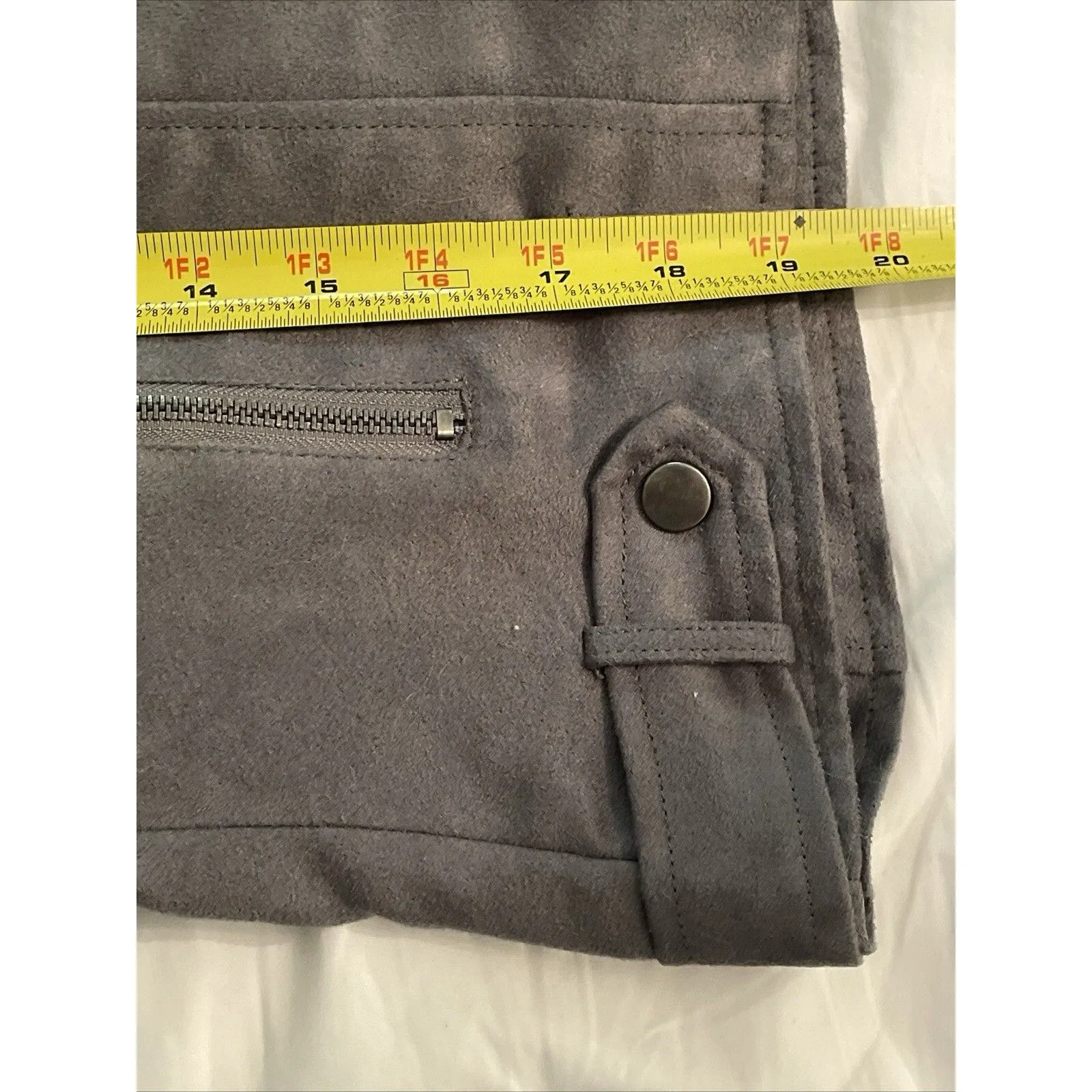 Jack by BB Dakota Gray Faux Leather Moto Biker Jacket Womens Size Small - Image 7