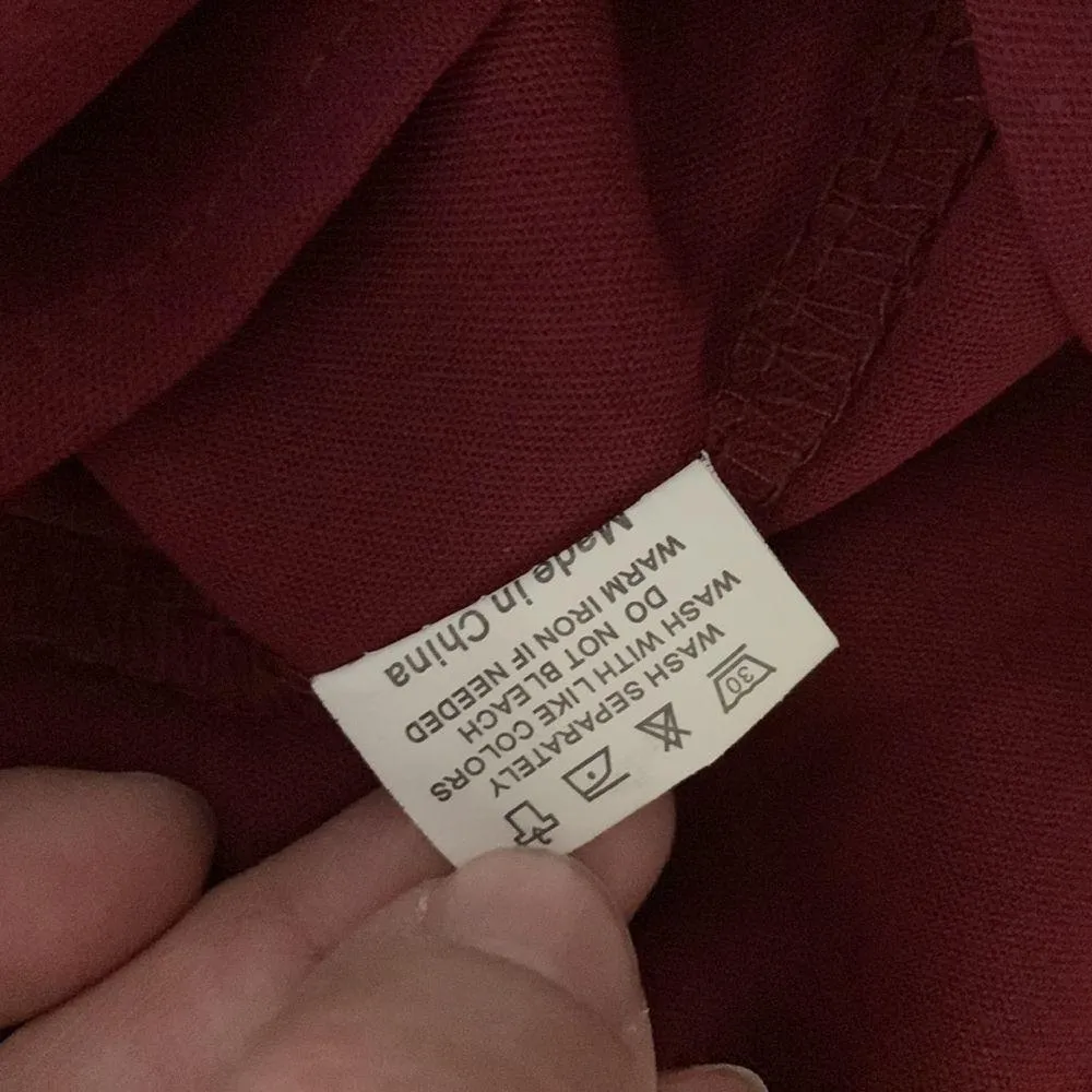 Burgundy long sleeve baby doll dress Size L - Image 5