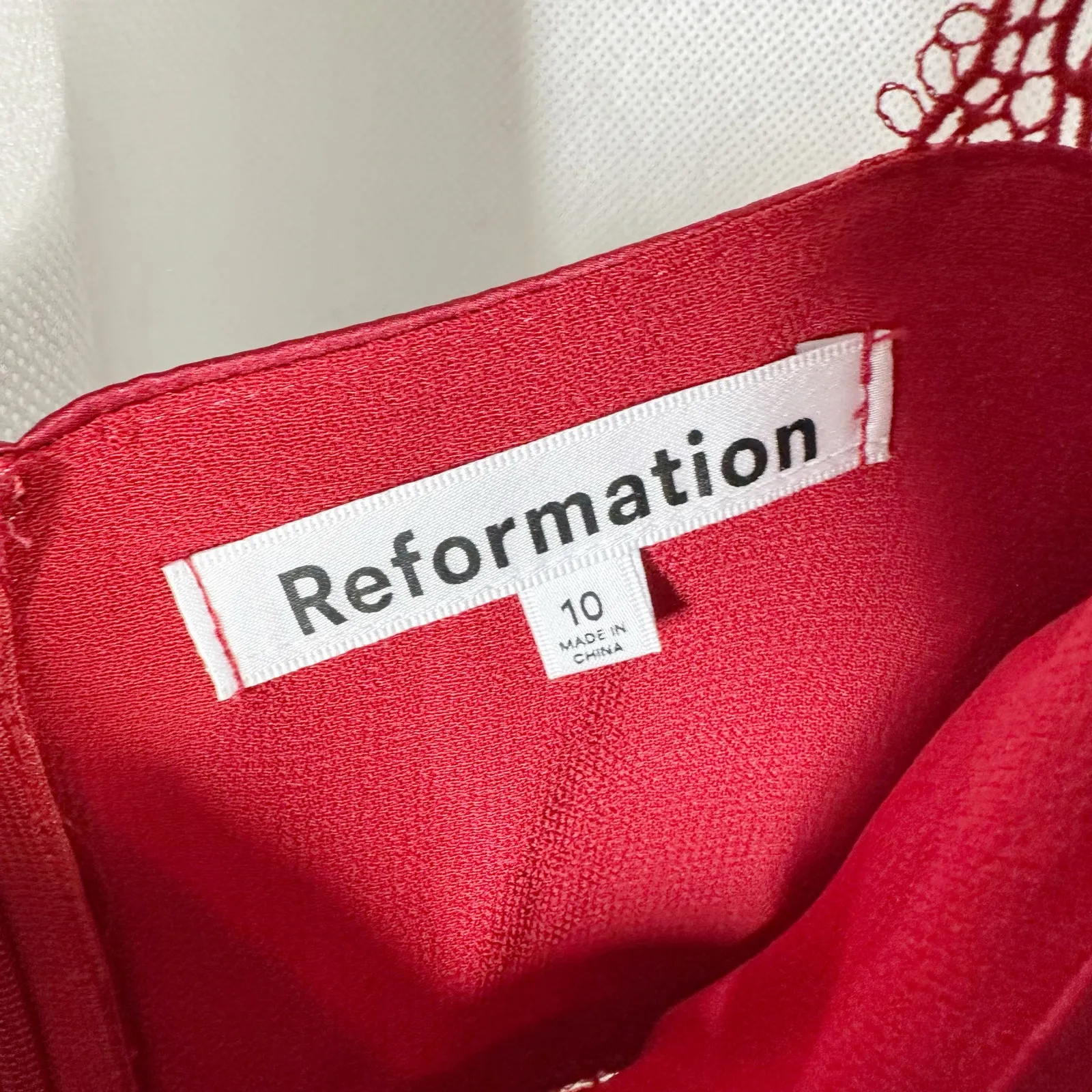 Reformation Elina Silk Mini Slip Dress Sangre Size US 10 Party Night Out - Image 5
