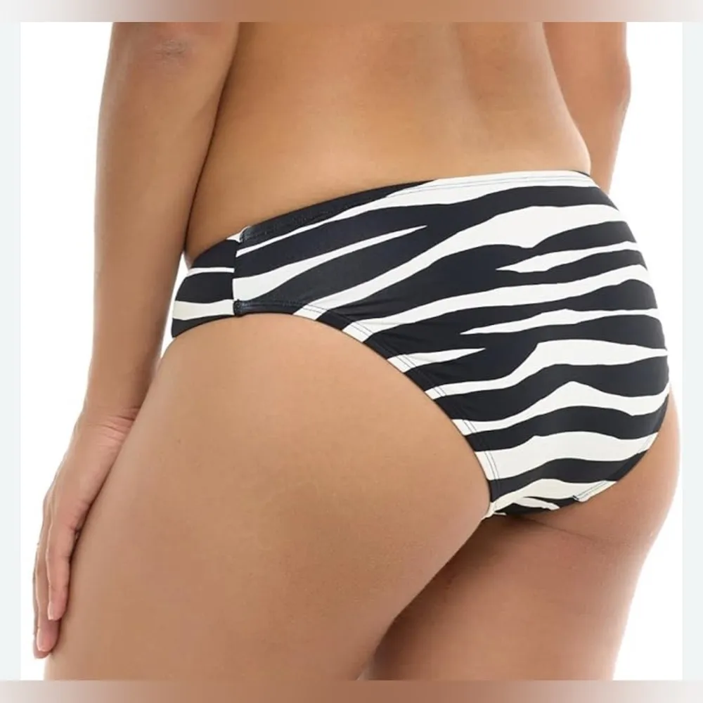 La Blanca Black White Leopard Brazilian Bikini Bottom Beach Swim Swimsuit 6 - Image 2