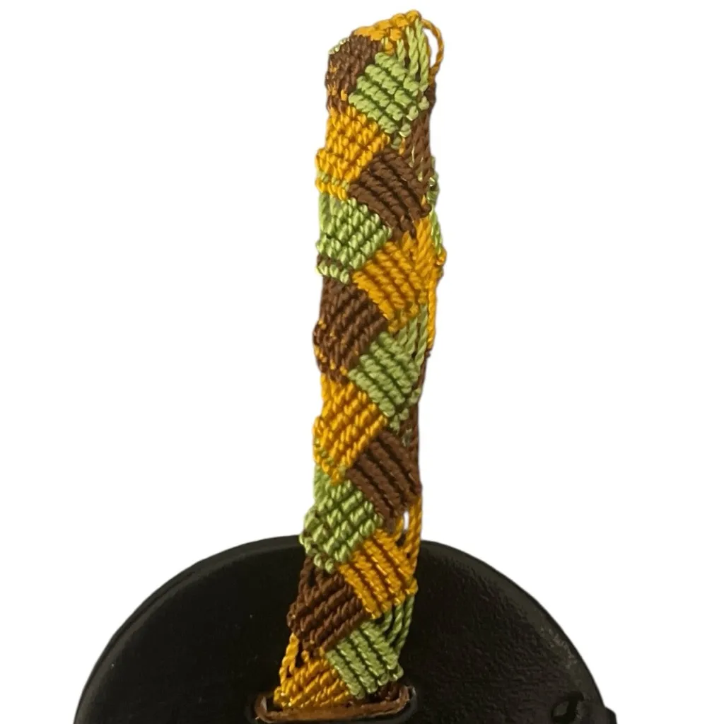 NWOT Consuela Black Leather Bag Tag Luggage Tag Friendship Bracelet Embossed - Image 5