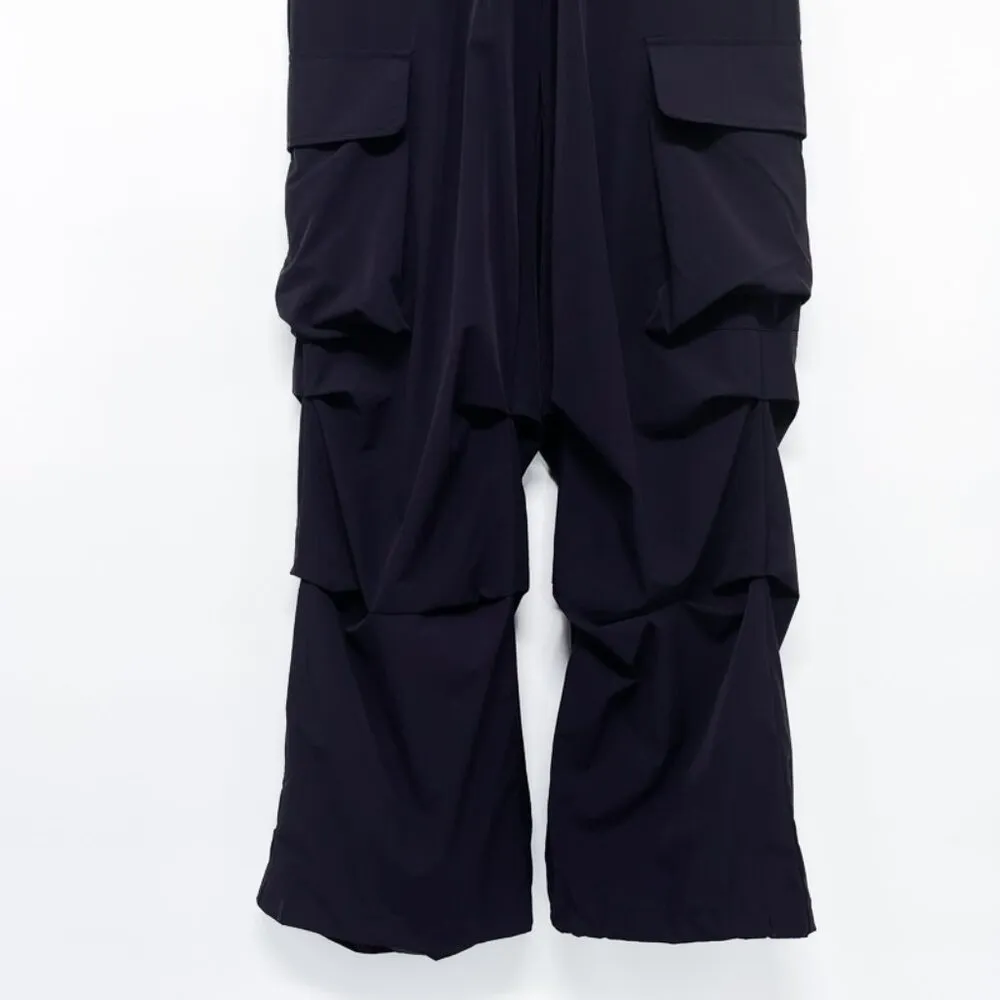 Oversized Nylon Cargo Pants Baggy Blue High Waisted Parachute Pants Joggers - Image 5