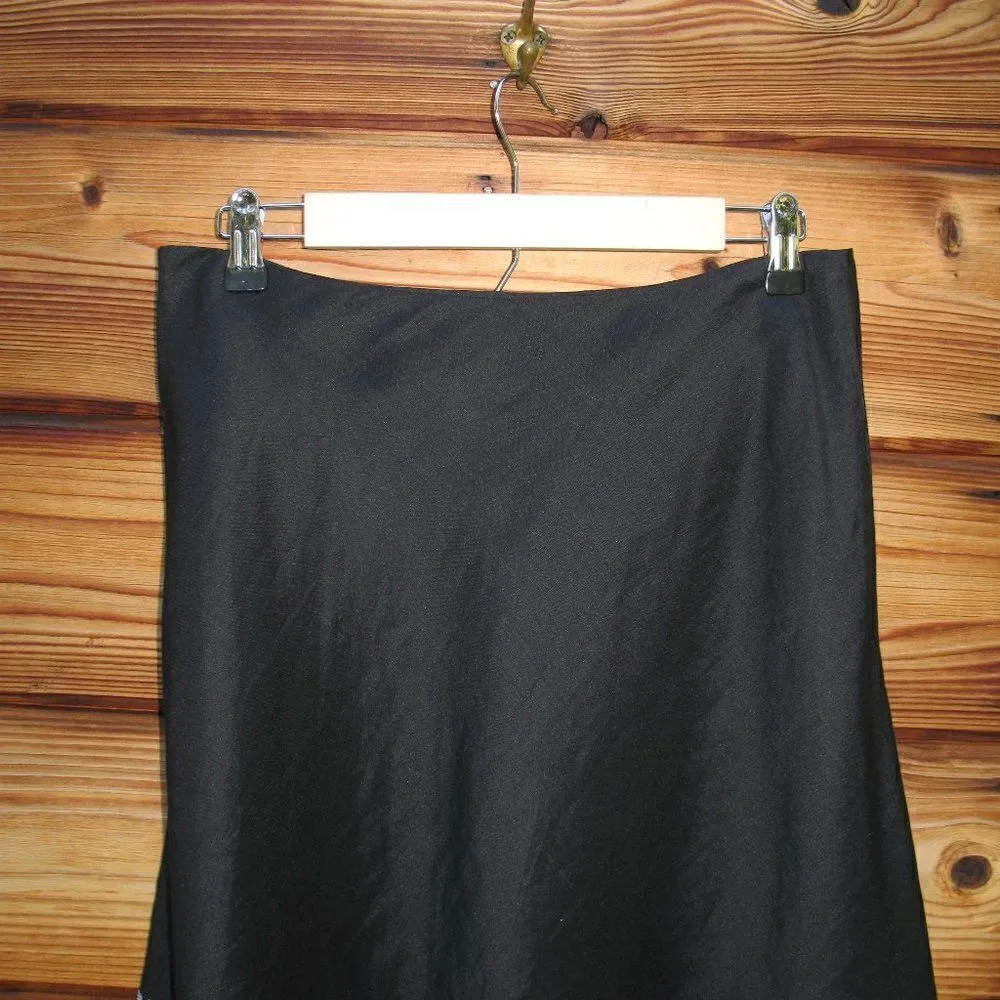 NWOT Black Beaded A Line Linen Skirt Black Size 8 - Image 5
