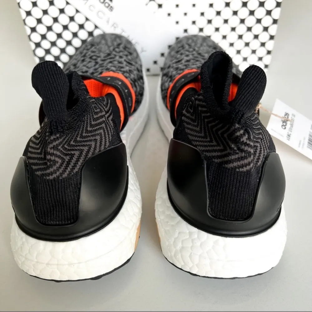 Adidas by Stella McCartney Ultraboost 3D Knit Sneaker in Black & Signal Orange - Image 7