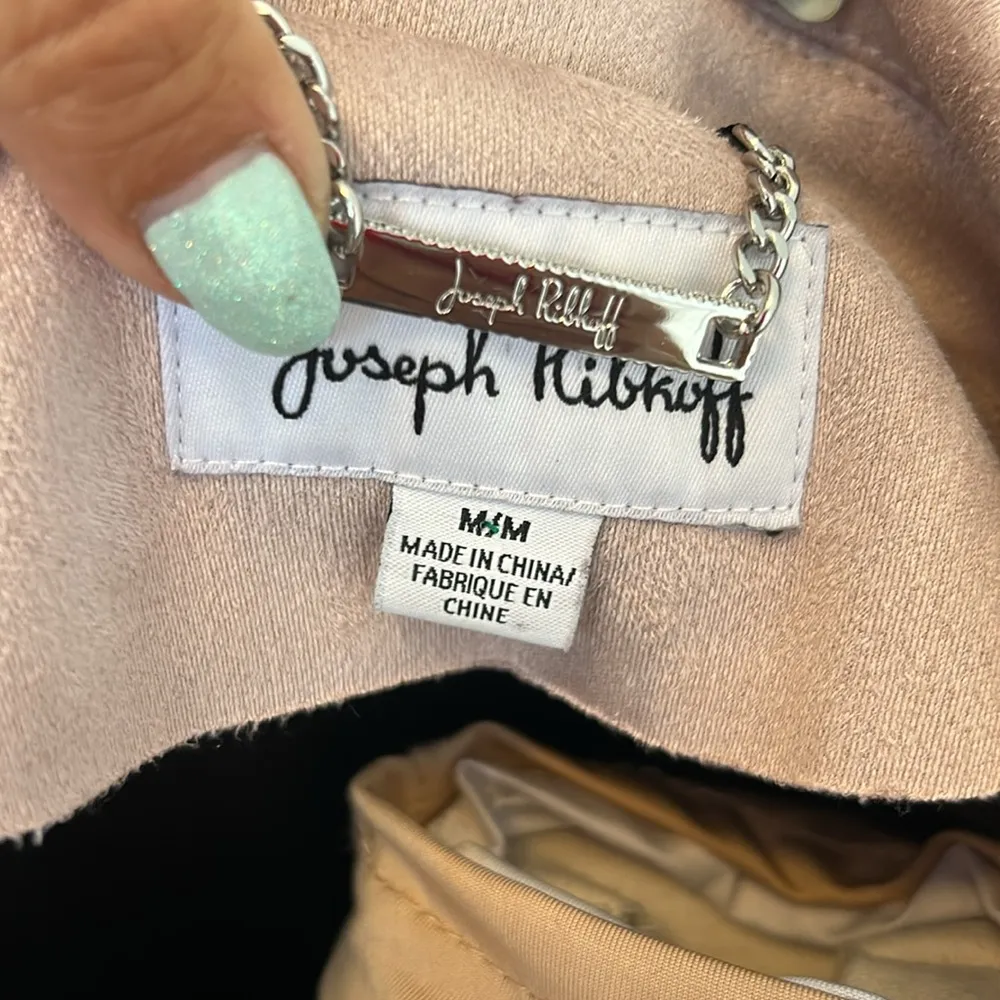 Joseph Ribkoff 203323 Pink Faux Suede Moto Jacket - Image 9