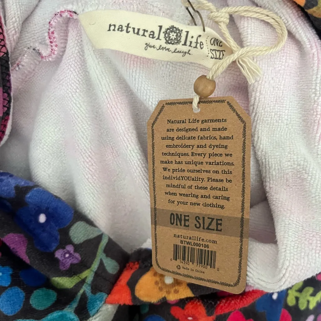 Natural Life Colorful Floral Hooded Short Sleeve Towel Dress NWT One Size - Image 4