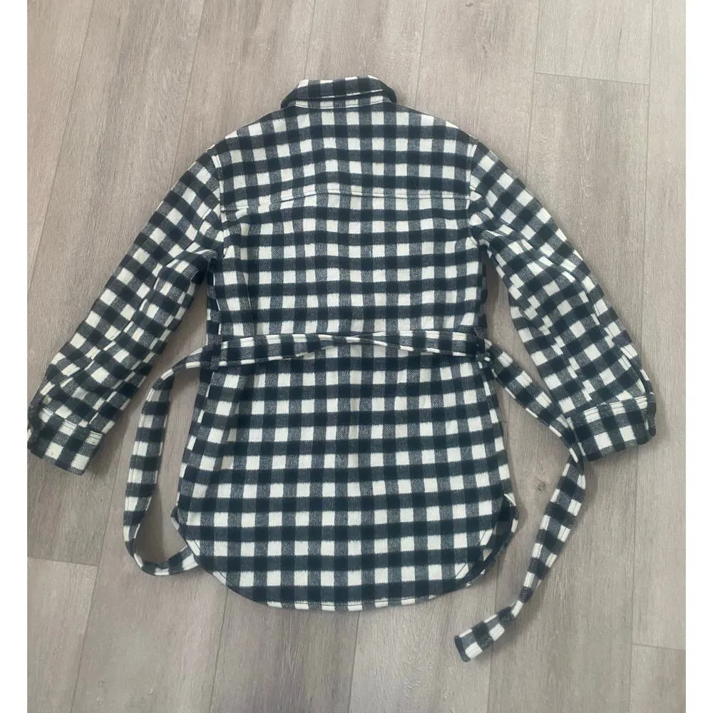 NWOT &‎ Other Stories Check Gingham Longline Belted Shacket Size 2 - Image 4