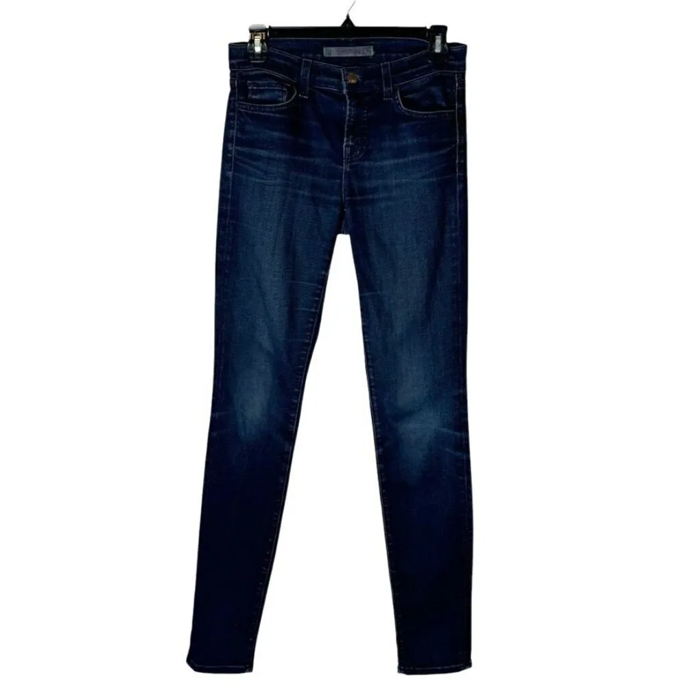 J Brand Jeans Women 26‎ Blue Denim Cotton Blend Dark Wash Tudor Skinny Leg Ankle - Image 3