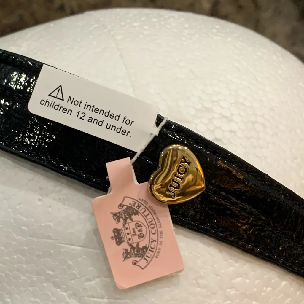 Juicy Couture Pam Gela Leather Headband Black One Size New With Tags - Image 5