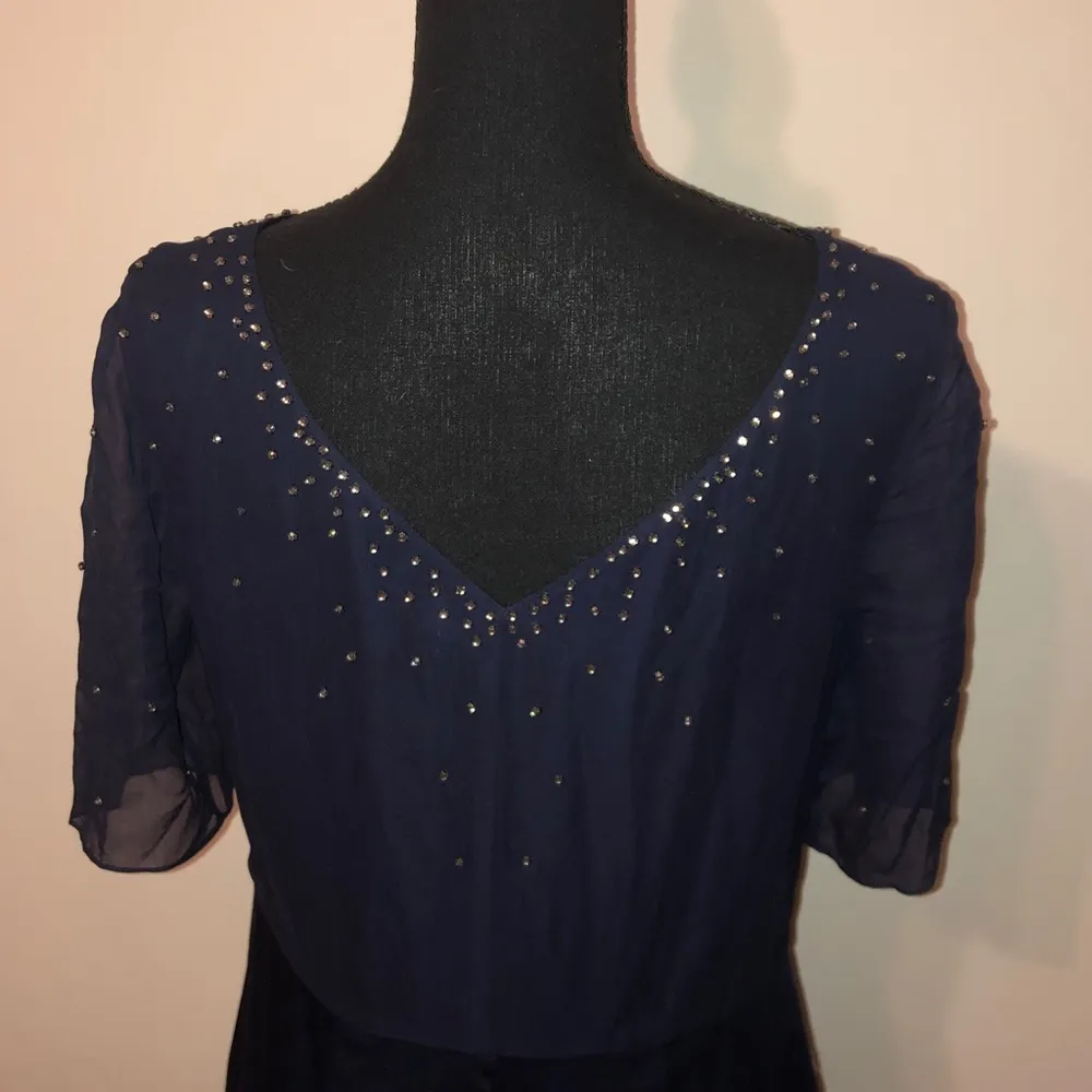 Navy Sparkle Dress Blue Size 10 - Image 6
