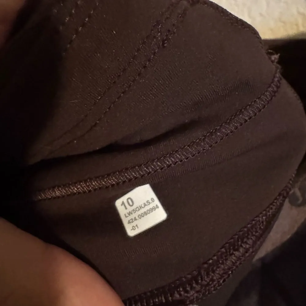 LULULEMON Satin Shine HR Leggings 25” Sz 10 in Espresso Brown‎ - Image 6