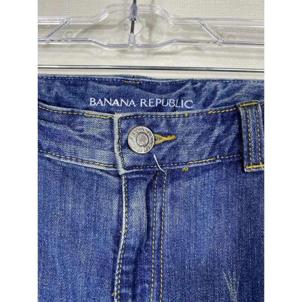 New Banana Republic Wide Leg Crop Jeans‎ Sz 10 Denim Blue Stretch Low Rise - Image 6