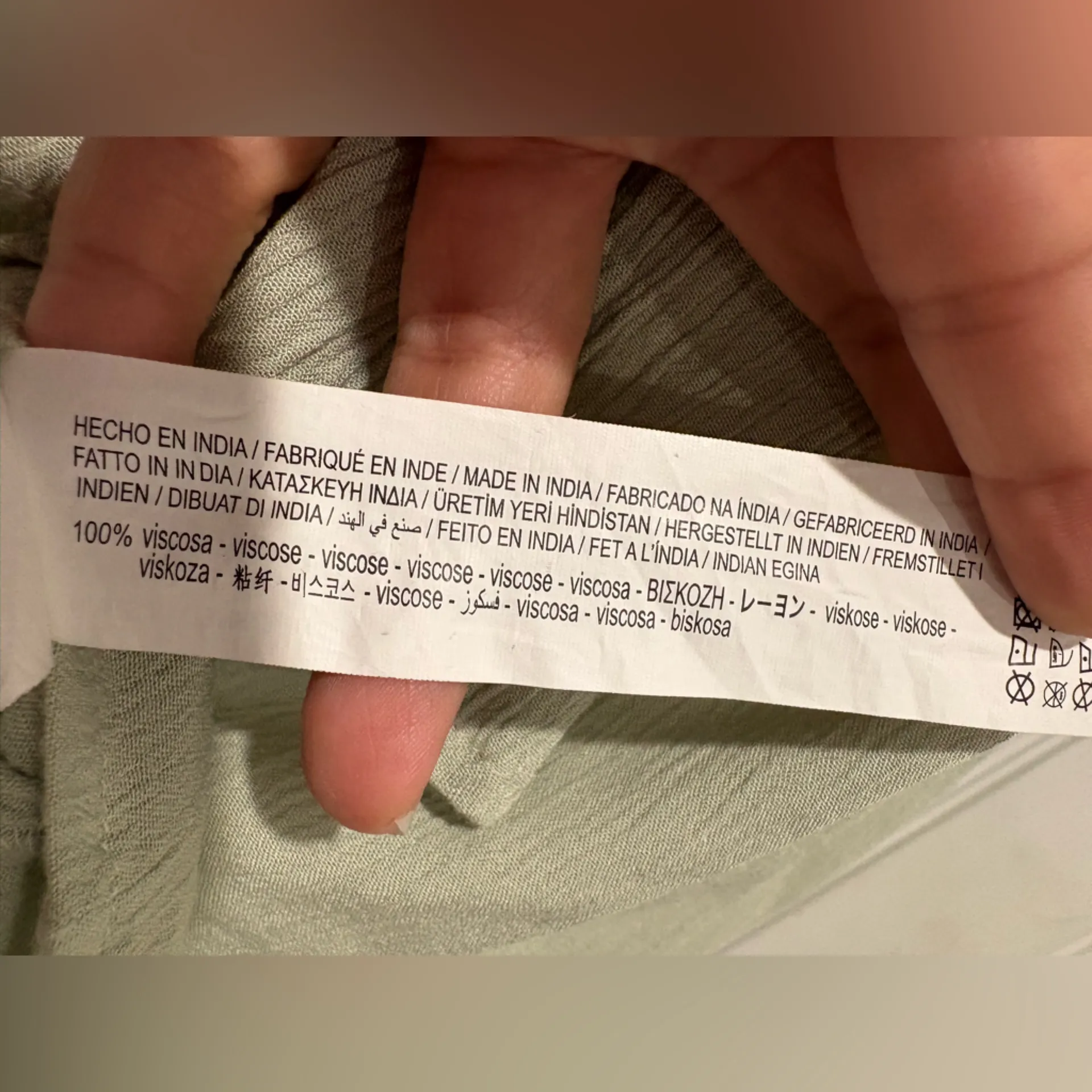 Stradivarius Light Green Button-Down Crop Shirt Size S - Image 6