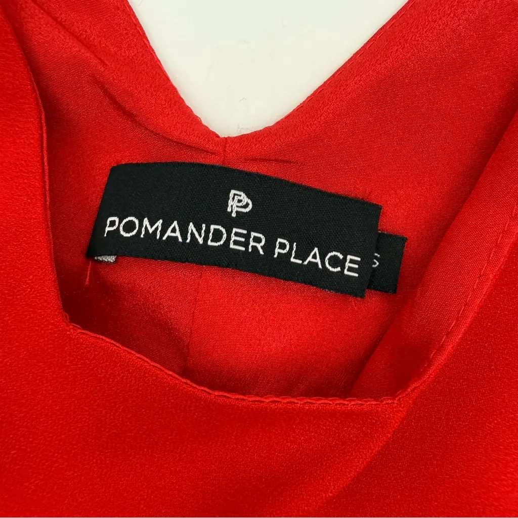 Pomander Place X Tuckernuck Babydoll Tie Shoulder Mini Dress Holiday Red - Image 11