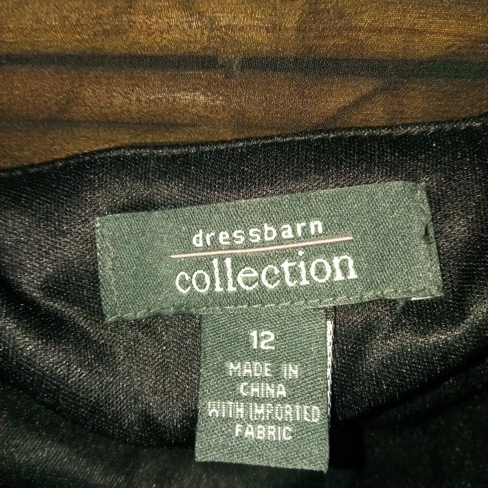 Dress Barn 12 Black Sheer Shell Top & Jacket Set - Image 2