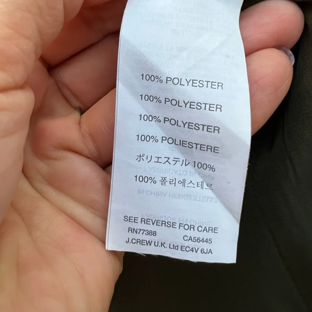 J crew army green trench sleeveless jumpsuit size 0 - Image 7