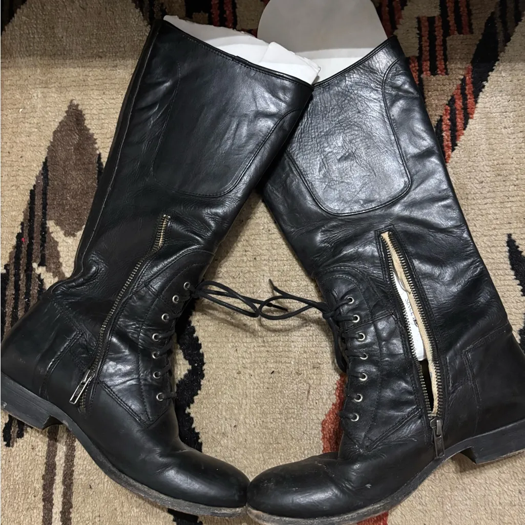 Frye Black Leather Lace Up Boots 8.5 - Image 6