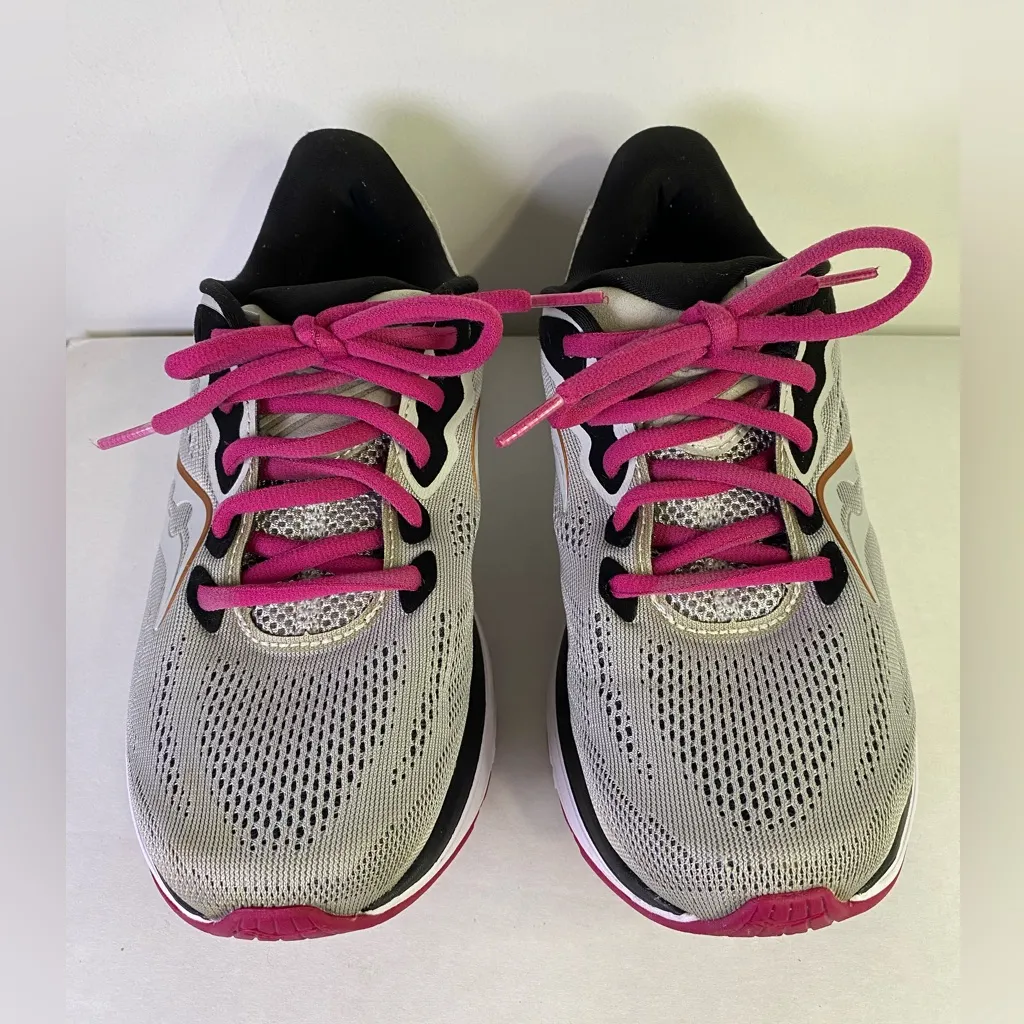Saucony Ride 14 Women’s 6.5 Running Shoes Gray Pink Lace Up Athletic Comfort - Image 2