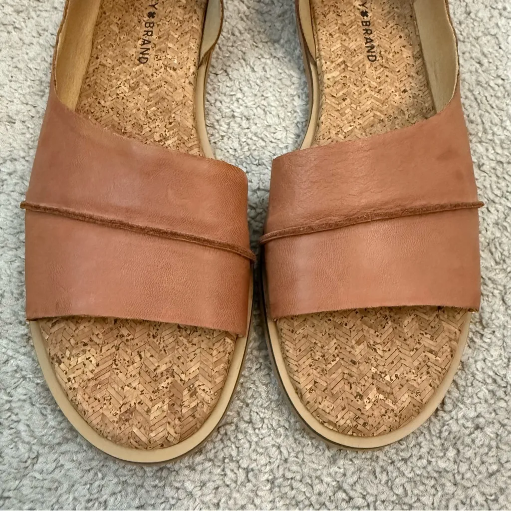 Lucky Brand Fentin2 d’Orsay Leather Flats Cork Insole Tan 10 - Image 4