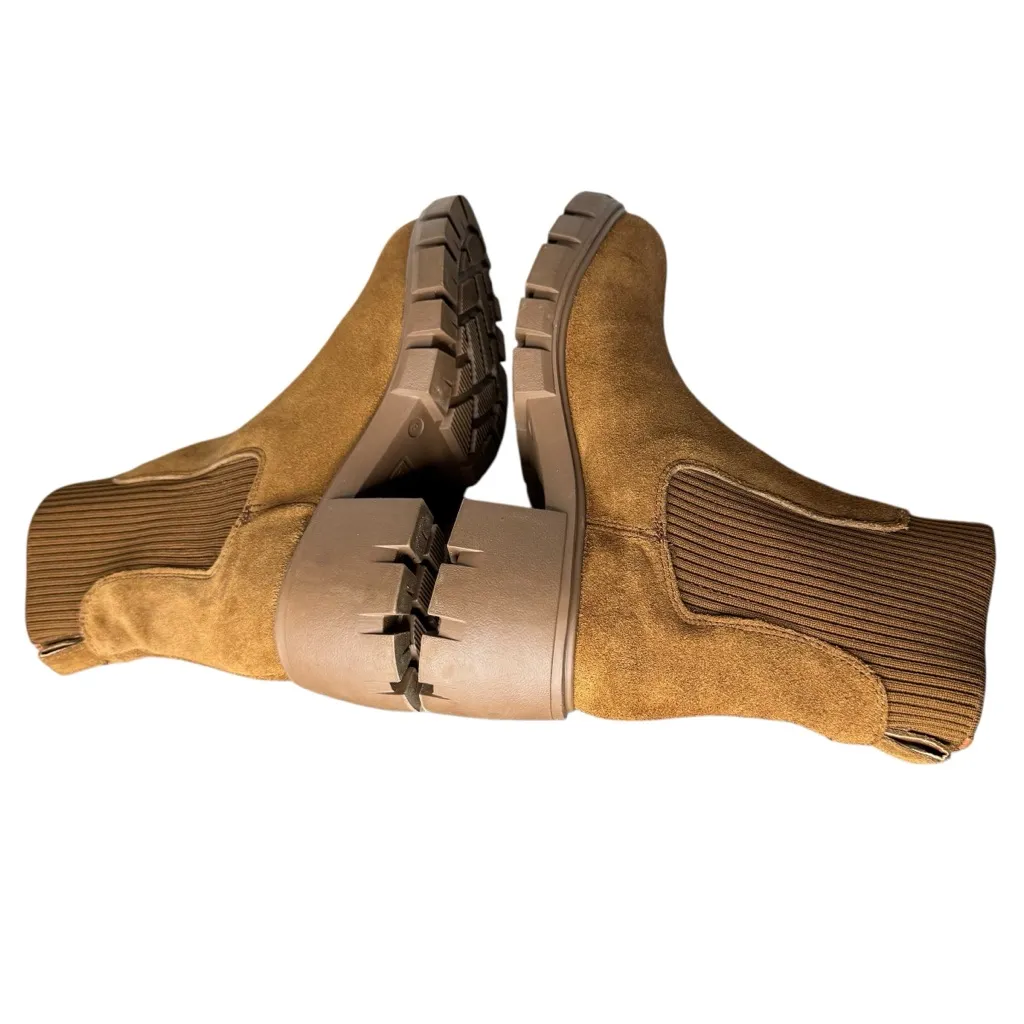 Steve Madden Hayle Chestnut Suede Slip-On Platform Chelsea Boots 8 - Image 5