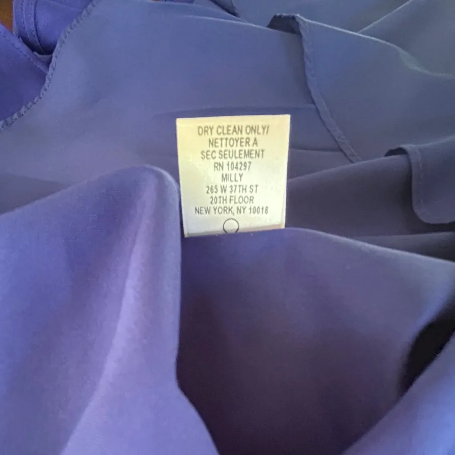 Milly New York Stretch 100%‎ Silk Crepe Tank Dress Cobalt Blue Womens Size 6 New - Image 13