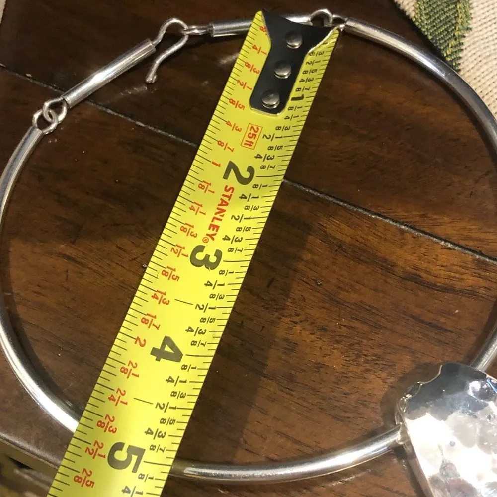 SIMON SEBBAG Sterling Silver Hammered Pendant Tube Choker Necklace - Image 10