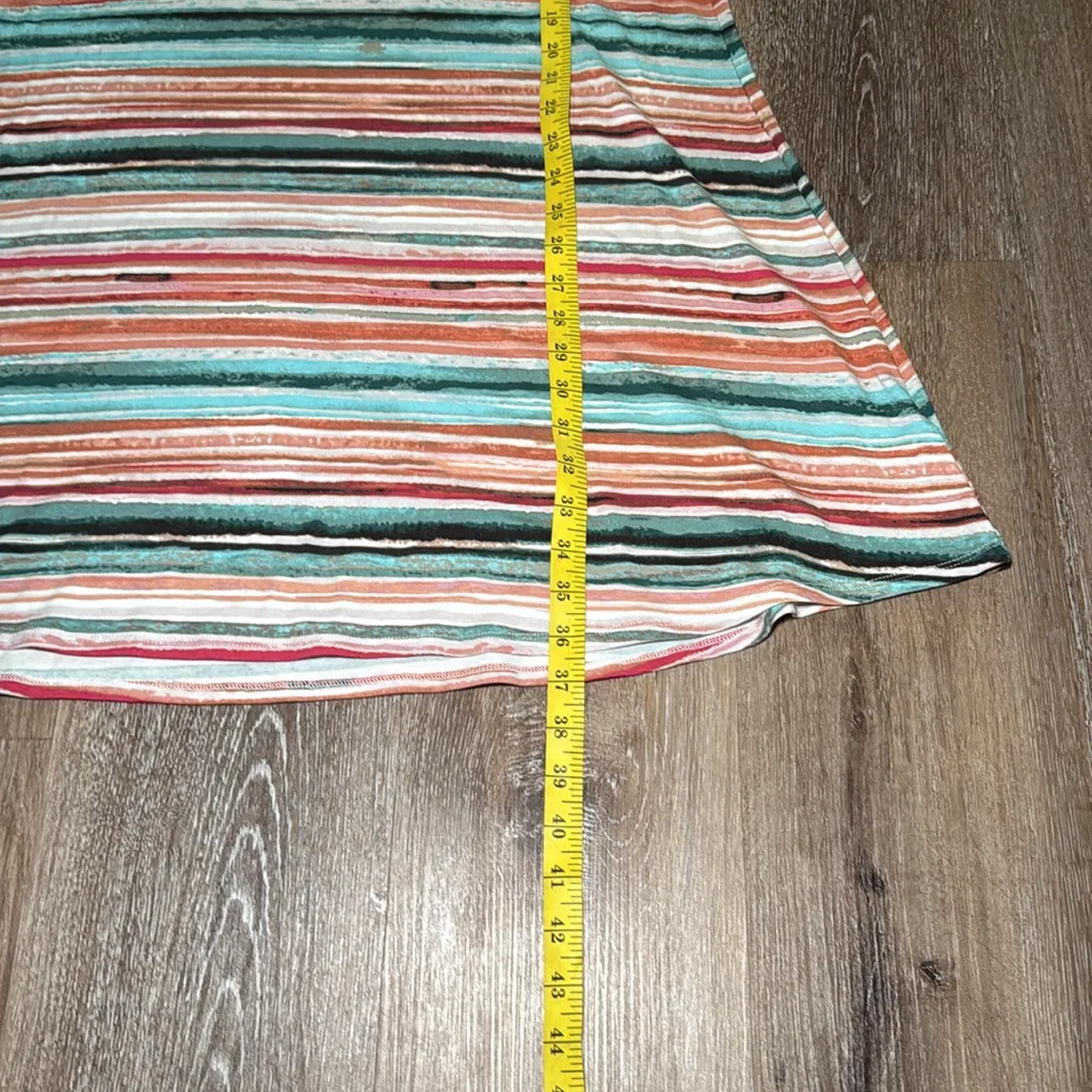 Cupio Women’s‎ Colorful Striped Scoop Neck Short Sleeve Dress Size Large - Image 5